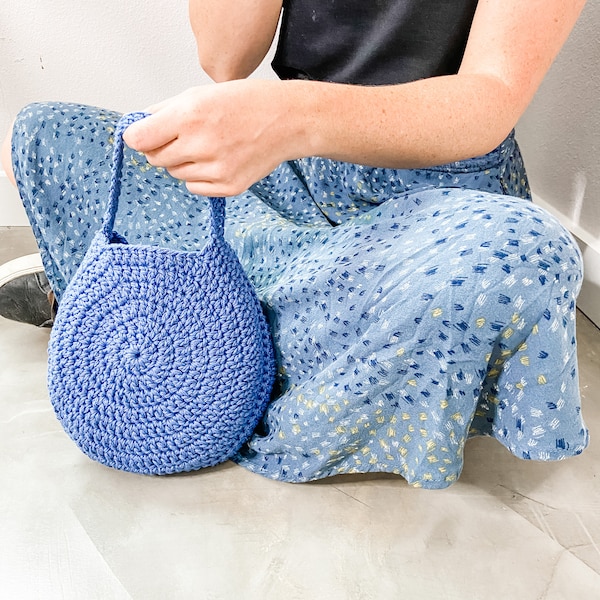 Crochet circle bag pattern - Easy crochet purse pattern - Small crochet hand bag pattern - Modern crochet bag pattern - The Barton Bag