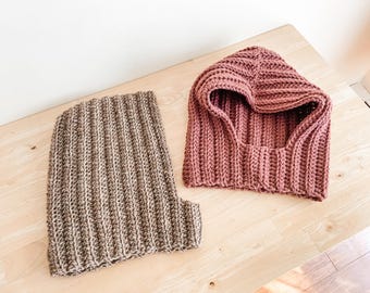 Einfache Häkelanleitung für eine große gerippte Balaclava: New Englander Hood (PDF Häkelanleitung)
