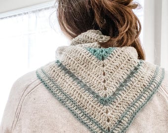 Crochet Kerchief Pattern: Green Mountain Shawlette (PDF Pattern)