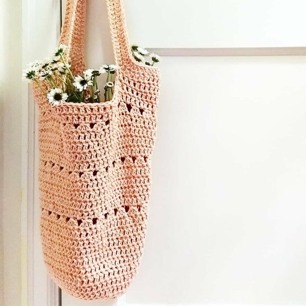 Boho crochet market bag pattern - Easy crochet tote pattern - Summer bag crochet pattern - The June Tote