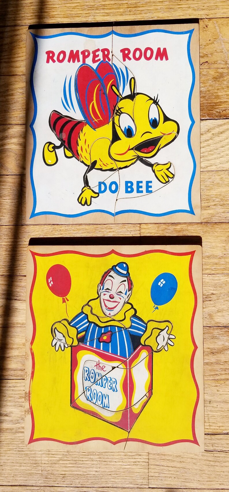 Vintage 1960s Romper Room Wood Puzzles