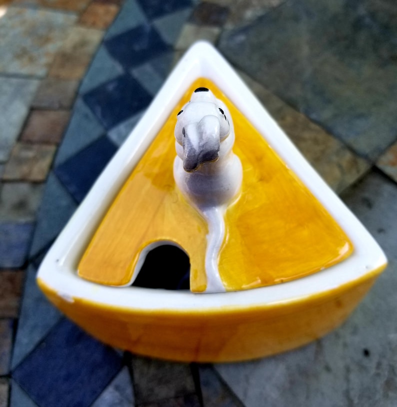 Vintage Japanese Ceramic Mouse Cheese Wedge Sugar Dish