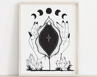 Yoni Portal B&W • Yoni Art Print • Feminist Art • Vulva Art • Vagina Art