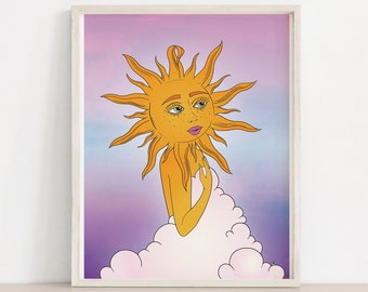 Sun dressed in clouds - Art Print
