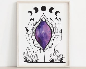 Yoni Portal Purple Galaxy • Yoni Art Print • Feminist Art • Vulva Art • Vagina Art