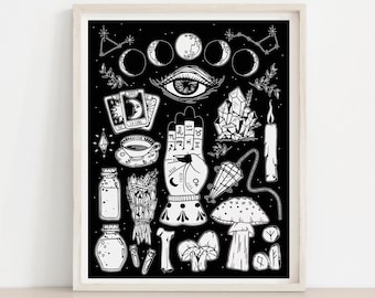 Witchcraft Elements Print