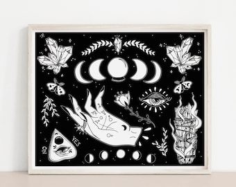 Witchcraft Elements Art Print