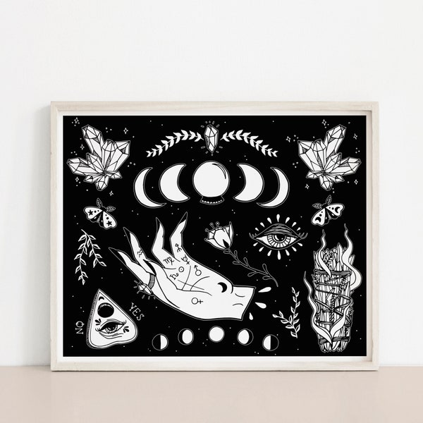 Witchcraft Elements Art Print