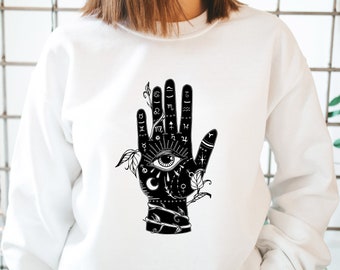 Palmistry Hand Unisex Heavy Blend™ Crewneck Sweatshirt