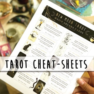 Aide-mémoire sur le tarot • Tarot de la nouvelle lune • Cartes signifiant mot-clé
