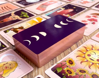 Lunar Eclipse Tarot Deck • 78 rose-gold foil cards • Rider Waite Beginner • self care tarot