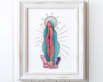 The Holy Vulva • Saint Vulva • Virgin Mary • Women Divine Feminine • Art Print