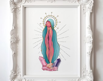 The Holy Vulva • Saint Vulva • Virgin Mary • Women Divine Feminine • Art Print