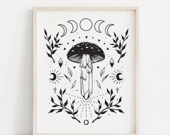 Mushroom Elements Art Print