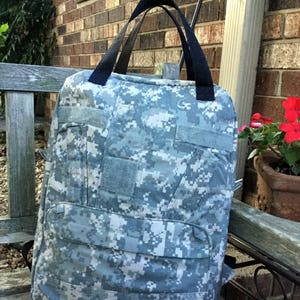 Recycled Uniform Adult Backpack, Computer Bag, Messenger Bag, Child Backpack, Diaper Bag backpack, flight suit back pack, military backpack