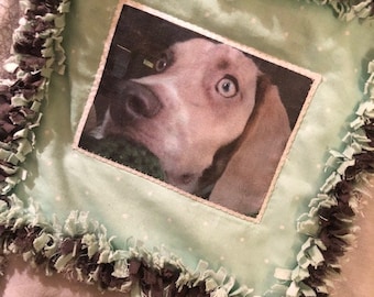 Trapunta ricordo con foto di animali domestici, coperta con foto di cani e gatti, coperta da grembo ricordo