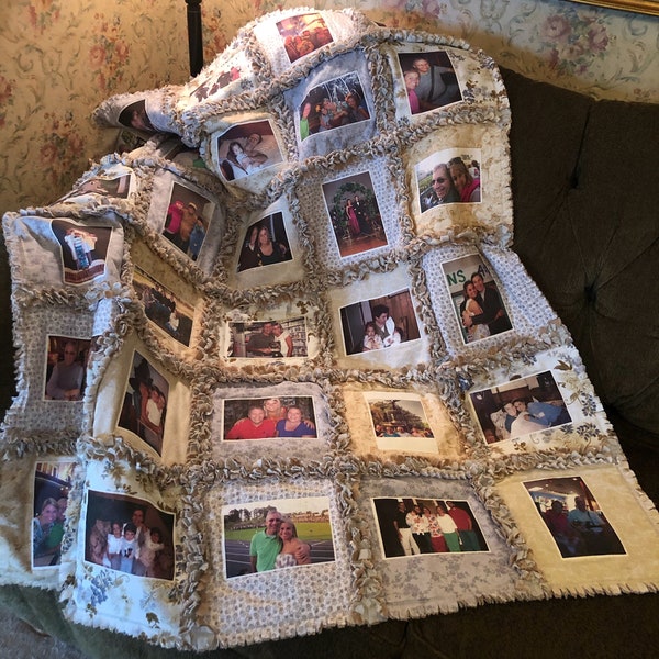 Lap Quilt with Pictures, Picture Lap Quilt, Photo Lap Quilt, Lap Quilt with Photos, Family Picture Blanket, Memory Lap Quilt