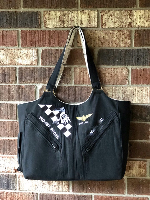 Flight Suit Tote, Bag, military messenger bag, flight suit diaper bag, lap top bag, flight suit diaper bag, repurposed flight suit