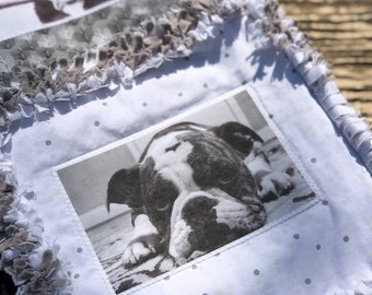 Trapunta commemorativa personalizzata per animali domestici, con foto ricordo.