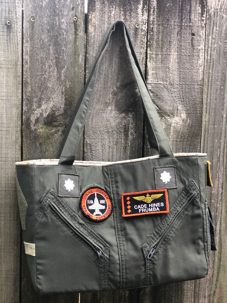 Flight Suit Bag Military Tote Recycled Flight Suit Bag Usmc Etsy