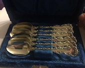 Antique 1891 Whiting Co Louis XV Sterling Silver Spoon Set with original case 1900-1910 ca