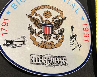 1791-1991 U.S Park Police Bicentennial Decal and sticker