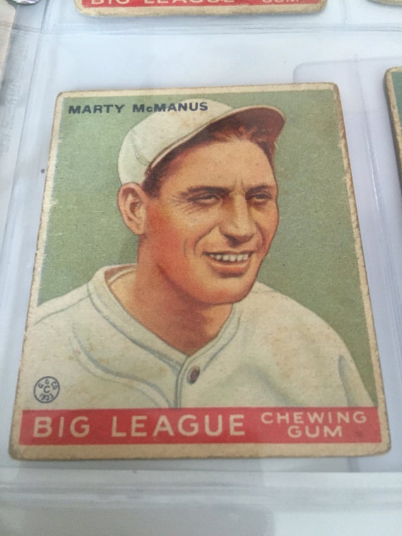 1933 Goudey Marty Mcmanus Baseball Card Etsy