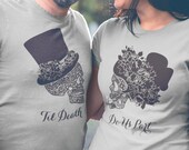 Til death do us part, Dia de los muertos shirt, Hubby wifey shirts, Honeymoon shirts for couples, Just married shirts, Bride groom shirts