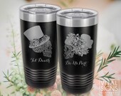 Sugar Skulls, Toasting glasses, Wedding tumblers, Til Death Do Us Part, Sugar skull, Day of the dead, Dia de los muertos, Skull wedding