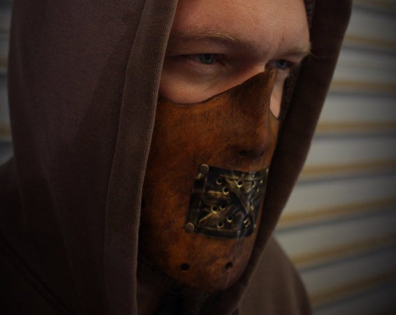 Leather bite mask, "Hannibal" costume masquerade mask