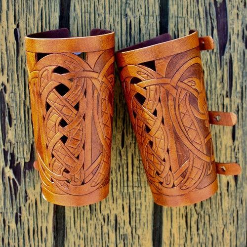 Leather bracers, Viking- 