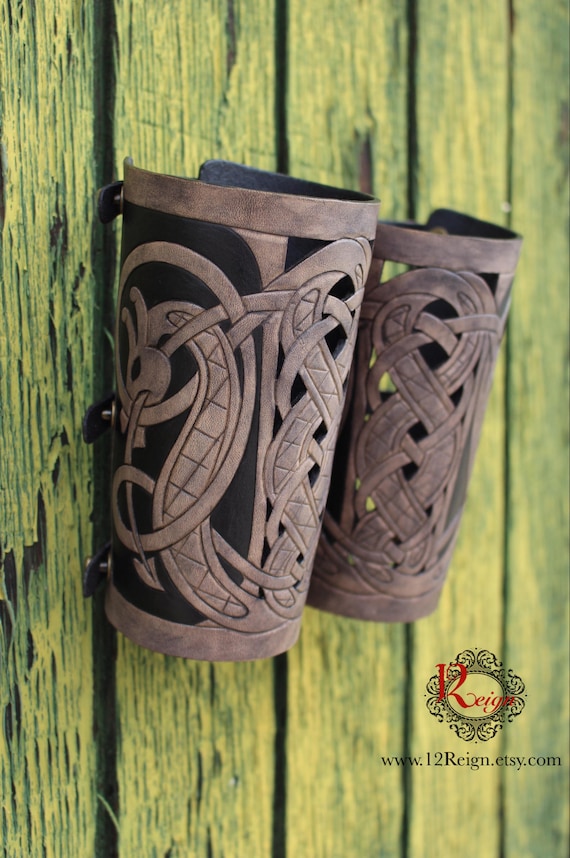Leather Viking Bracers floki Hand Stitched Leather Bracers in Our New  Battle Worn Design -  Canada