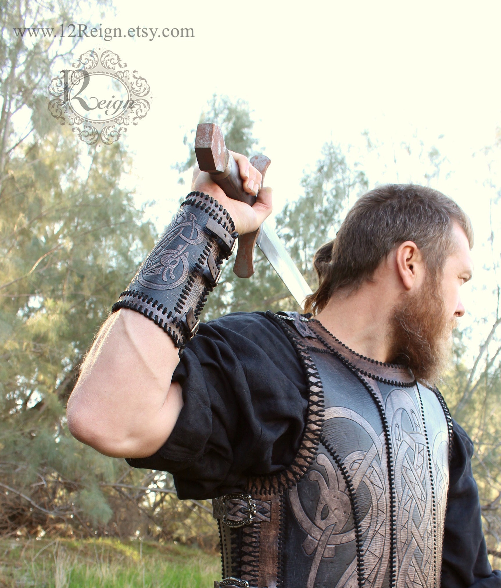 Viking Armor. Leather Armor for Halloween, Viking Costume, Cosplay or Larp  