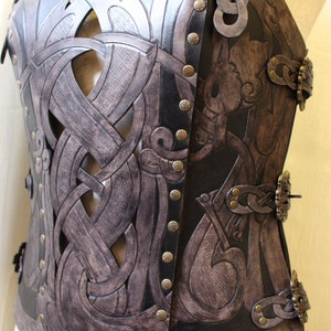 Leather Armor Corset and Bracers Viking Design Celtic Wolf - Etsy
