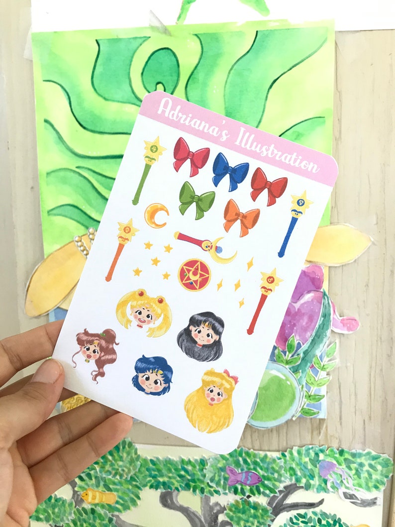 sailor moon journal sticker sheet minimalist aesthetic