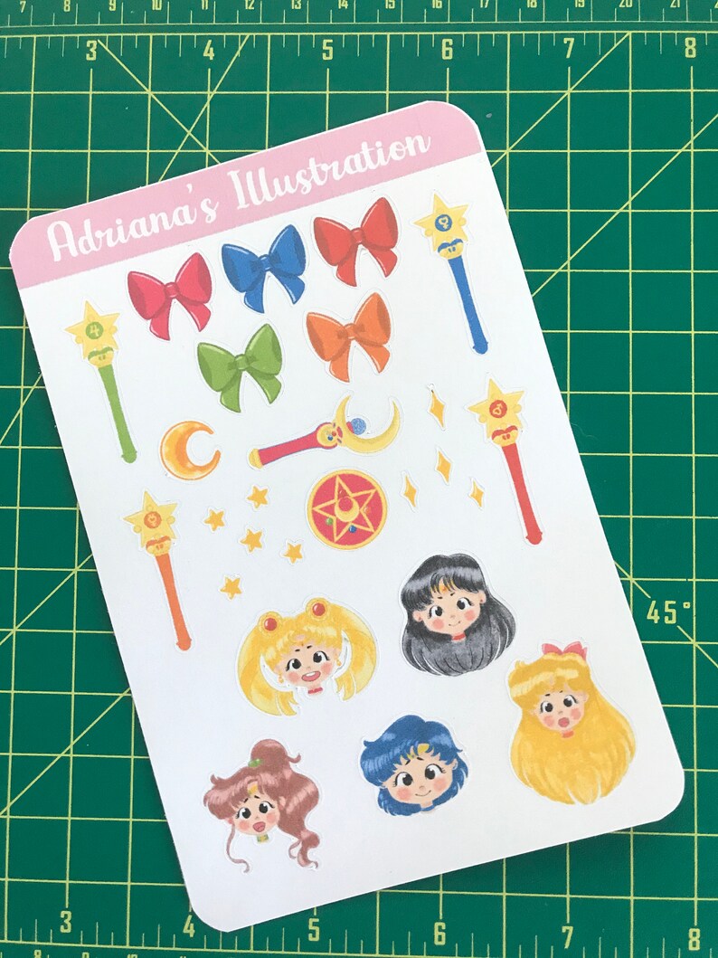 sailor moon journal sticker sheet minimalist aesthetic