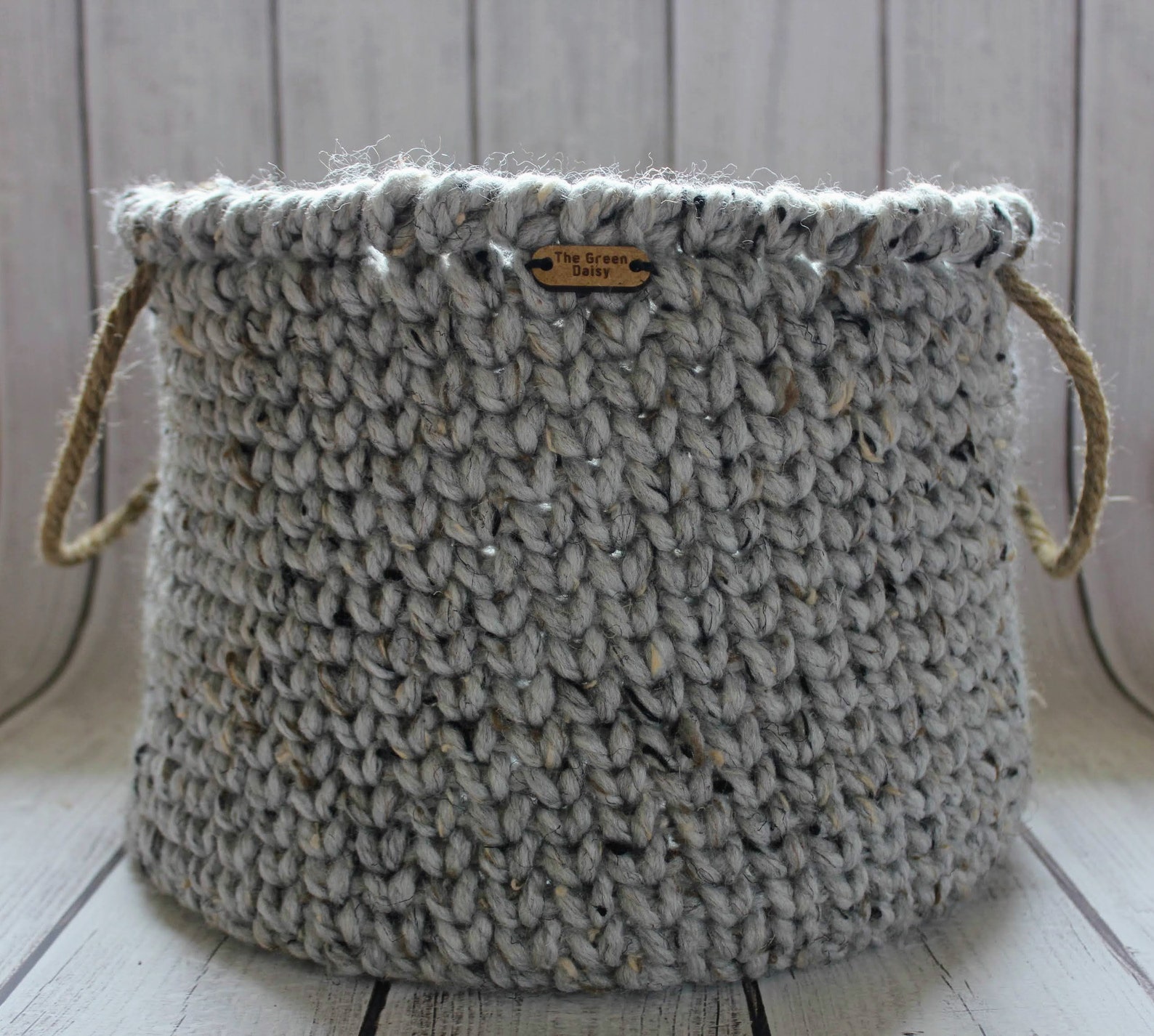 Large Farmhouse Basket Rustic Basket With Handles Home Décor Basket