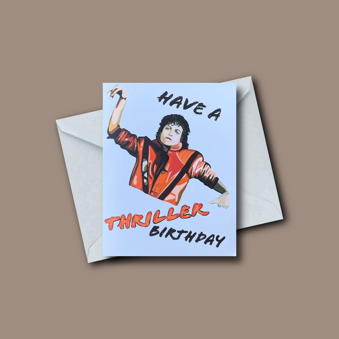 Michael Jackson Birthday Card Thriller Punny Greeting - Etsy