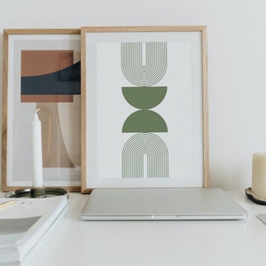 Double Arch Double Semicircle Minimalist Printable Wall Art (Set of 6 Colours, A2-A6)
