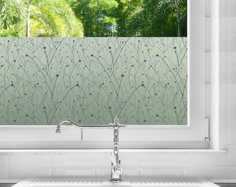 PRIVACY Window FILM | DIY Window Decal | Prevent Bird Collision | Waterproof Window Treatment | Peel & Stick | Willow Design, 4 Colors