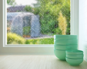 Sheer PRIVACY WINDOW Film | DIY Window Film | Custom Decal | Waterproof Window Treatments | Prevent Bird Collision | Rhythm Design, 4 Colors