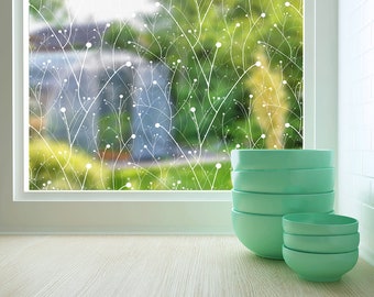 Sheer PRIVACY WINDOW Film | DIY Window Film | Custom Decal | Waterproof Window Treatments | Willow Design, 4 Colors