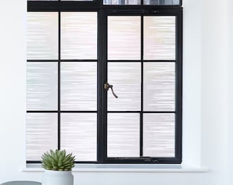 ECO Friendly Privacy WINDOW Film | PVC-Free Window Cling | Adhesive-Free Custom Decal | Bathroom Privacy | N Motion Design in 4 Colors