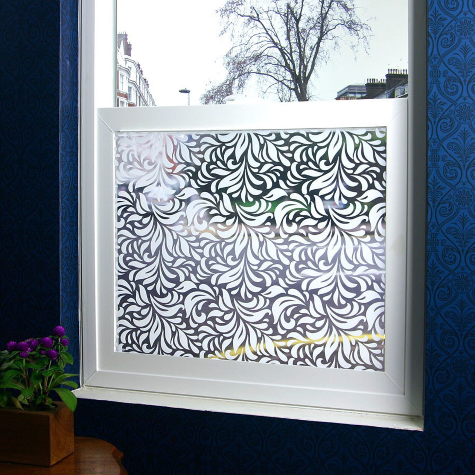 Carlyle Sheer Window Film Large 48 In. X 84 In. Etsy