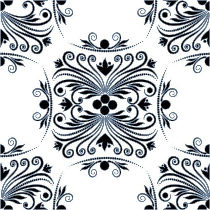 made by StickPretty Clear Background Tile Decals Tile Tattoos Anglesey Blue RETile Decal Tile Stickers