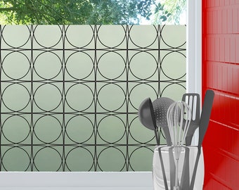 PRIVACY Window FILM | DIY Window Decal | Prevent Bird Collision | Waterproof Window Treatment | Peel & Stick | Midcentury Design, 4 Colors