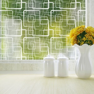 Retro Squares Privacy Film - Standard 36 in. x 48 in.