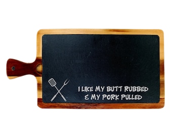 Butt Rubbed Etched Large Slate Cutting Board