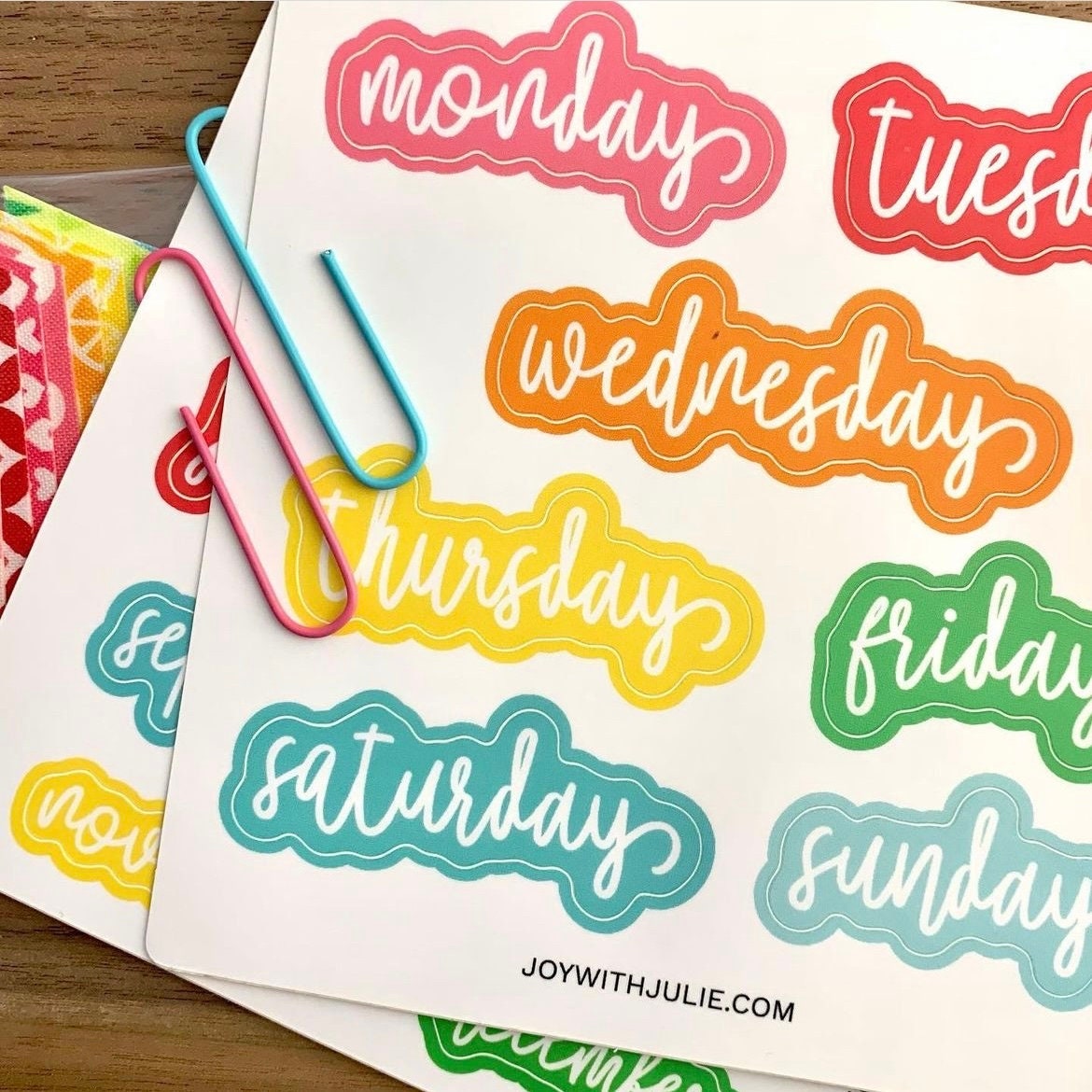 Days of the Week Stickers – Rock Your Notebook