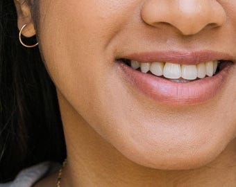 14k Gold Filled Huggie Hoop Earrings | Dainty Minimalist Hoops